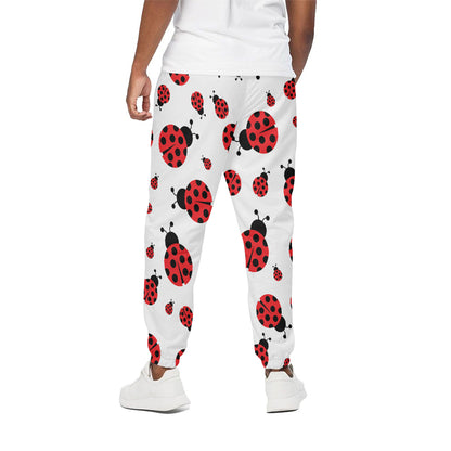 Red Ladybug Pattern Print Cotton Pants
