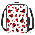 Red Ladybug Pattern Print Crossbody Lunch Bag