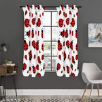 Red Ladybug Pattern Print Curtain