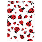 Red Ladybug Pattern Print Curtain
