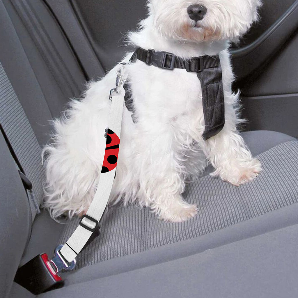 Red Ladybug Pattern Print Dog Seat Belt