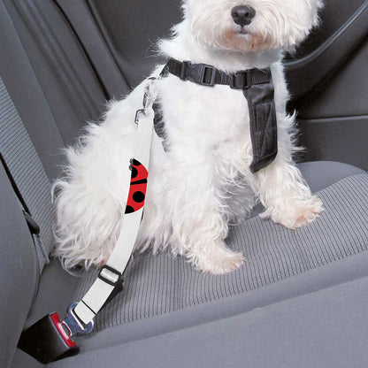 Red Ladybug Pattern Print Dog Seat Belt