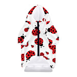 Red Ladybug Pattern Print Dog Zip Up Hoodie