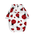 Red Ladybug Pattern Print Dog Zip Up Hoodie