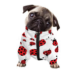 Red Ladybug Pattern Print Dog Zip Up Jacket