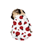 Red Ladybug Pattern Print Dog Zip Up Jacket