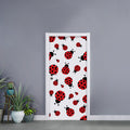 Red Ladybug Pattern Print Door Sticker