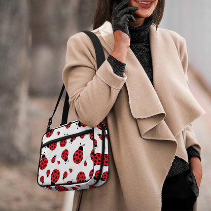 Red Ladybug Pattern Print Double Strap Bible Bag