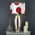 Red Ladybug Pattern Print Drum Lamp Shade