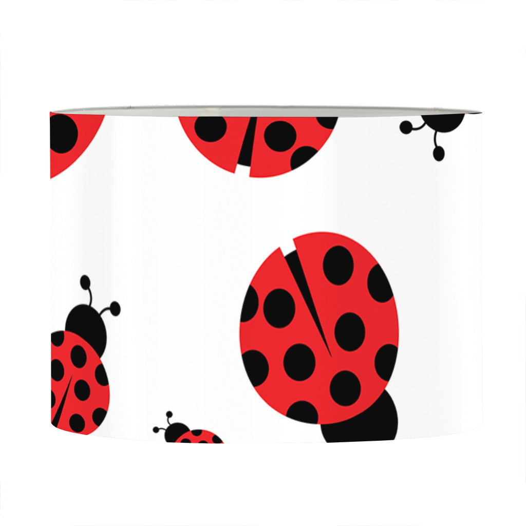 Red Ladybug Pattern Print Drum Lamp Shade