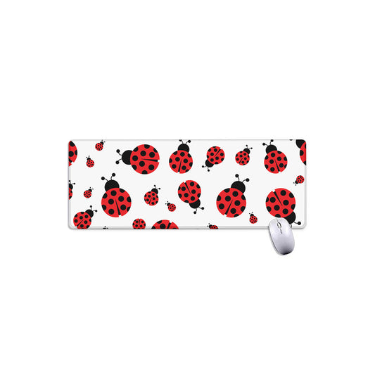Red Ladybug Pattern Print Extended Mouse Pad