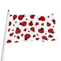 Red Ladybug Pattern Print Flag