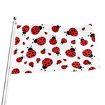 Red Ladybug Pattern Print Flag