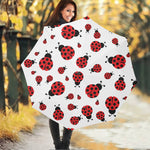 Red Ladybug Pattern Print Foldable Umbrella