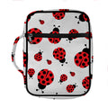 Red Ladybug Pattern Print Front Pocket Bible Bag