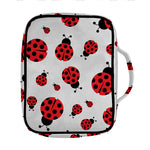 Red Ladybug Pattern Print Front Pocket Bible Bag