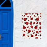 Red Ladybug Pattern Print Garden Flag