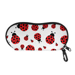 Red Ladybug Pattern Print Glasses Case