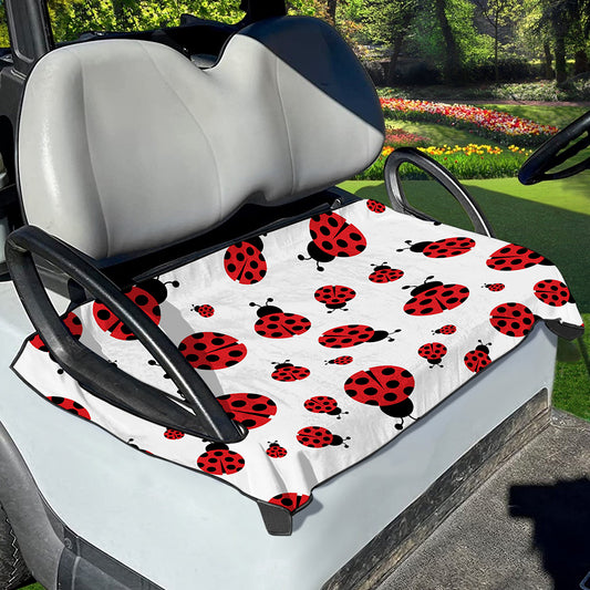 Red Ladybug Pattern Print Golf Cart Seat Cover
