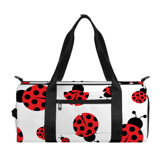 Red Ladybug Pattern Print Gym Bag