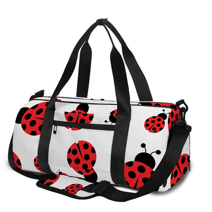 Red Ladybug Pattern Print Gym Bag