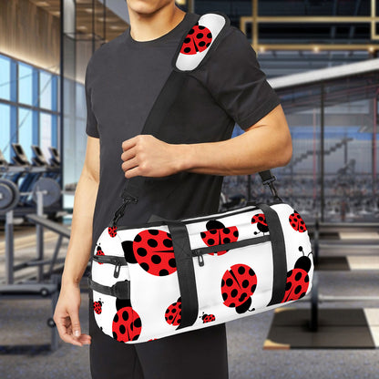 Red Ladybug Pattern Print Gym Bag