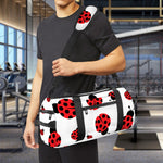 Red Ladybug Pattern Print Gym Bag