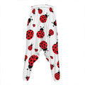 Red Ladybug Pattern Print Hammer Pants
