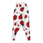 Red Ladybug Pattern Print Hammer Pants