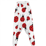 Red Ladybug Pattern Print Hammer Pants