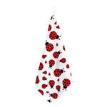 Red Ladybug Pattern Print Hand Towel