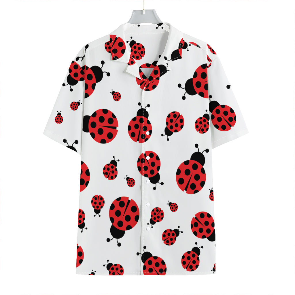 Red Ladybug Pattern Print Hawaiian Shirt