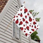 Red Ladybug Pattern Print House Flag