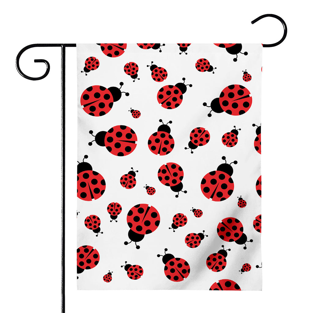 Red Ladybug Pattern Print House Flag