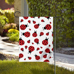 Red Ladybug Pattern Print House Flag