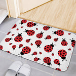 Red Ladybug Pattern Print Indoor Door Mat