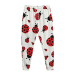 Red Ladybug Pattern Print Jogger Pants