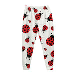 Red Ladybug Pattern Print Jogger Pants