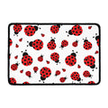 Red Ladybug Pattern Print Kitchen Mat