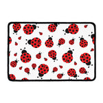 Red Ladybug Pattern Print Kitchen Mat
