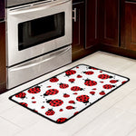 Red Ladybug Pattern Print Kitchen Mat