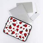 Red Ladybug Pattern Print Laptop Sleeve