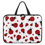 Red Ladybug Pattern Print Laptop Sleeve With Handle