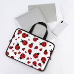 Red Ladybug Pattern Print Laptop Sleeve With Handle