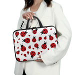 Red Ladybug Pattern Print Laptop Sleeve With Handle