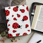 Red Ladybug Pattern Print Leather Bible Cover