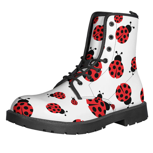 Red Ladybug Pattern Print Backpack