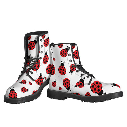 Red Ladybug Pattern Print Backpack
