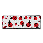 Red Ladybug Pattern Print Long Kitchen Mat