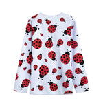 Red Ladybug Pattern Print Long Sleeve Short Coat